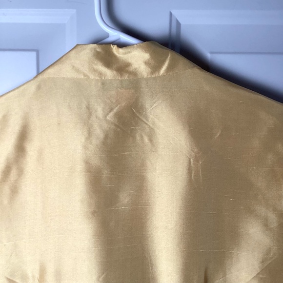 Silky Wrap Blouse Top in Gold 100% Silk - Picture 5 of 5